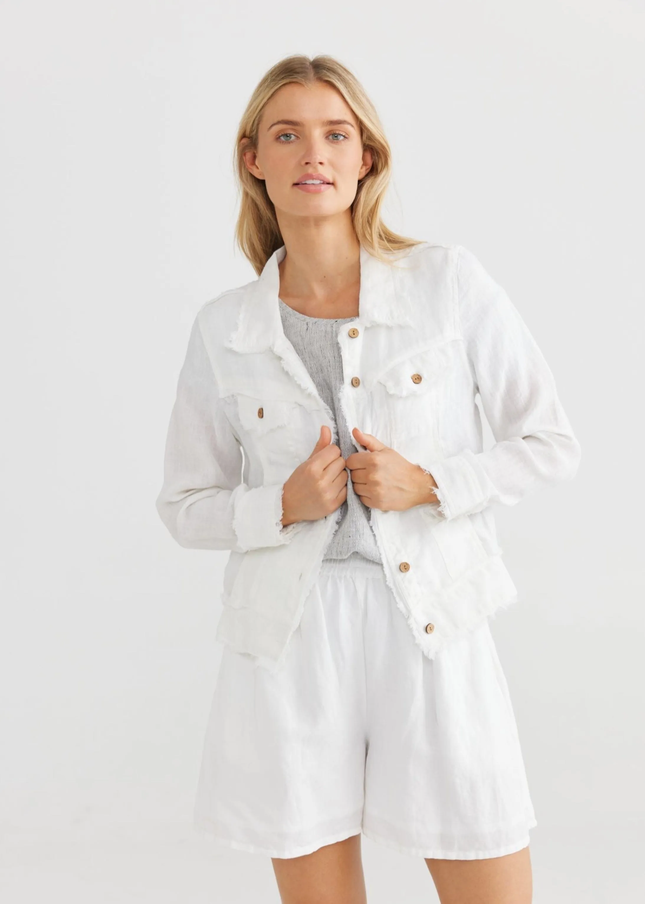 Monza Linen Jacket - White