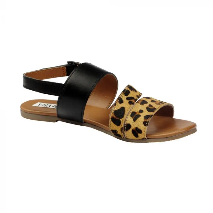 Myra Ladies Cross Over Strap Slip On Flats Sandals S-2996
