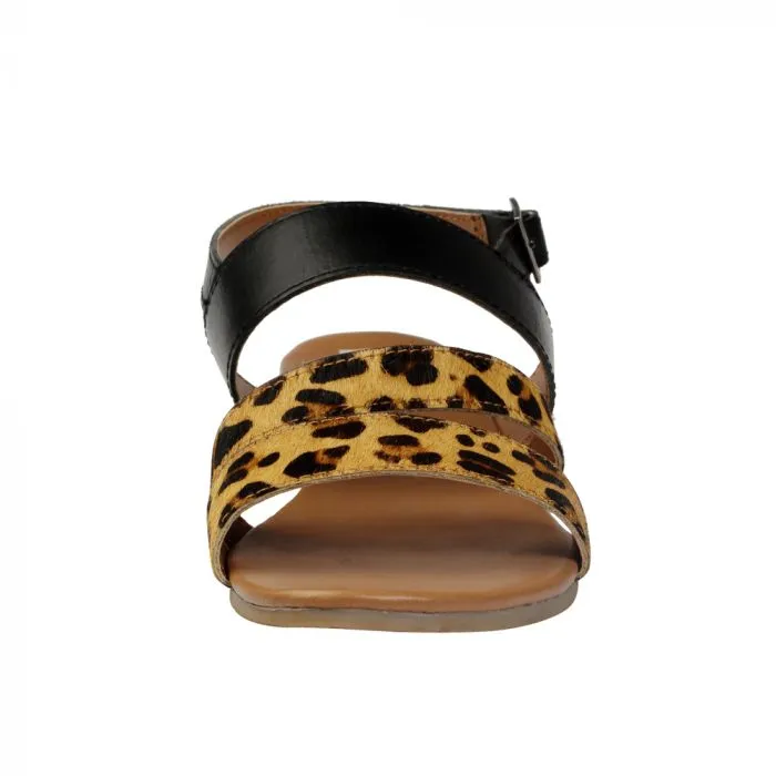 Myra Ladies Cross Over Strap Slip On Flats Sandals S-2996