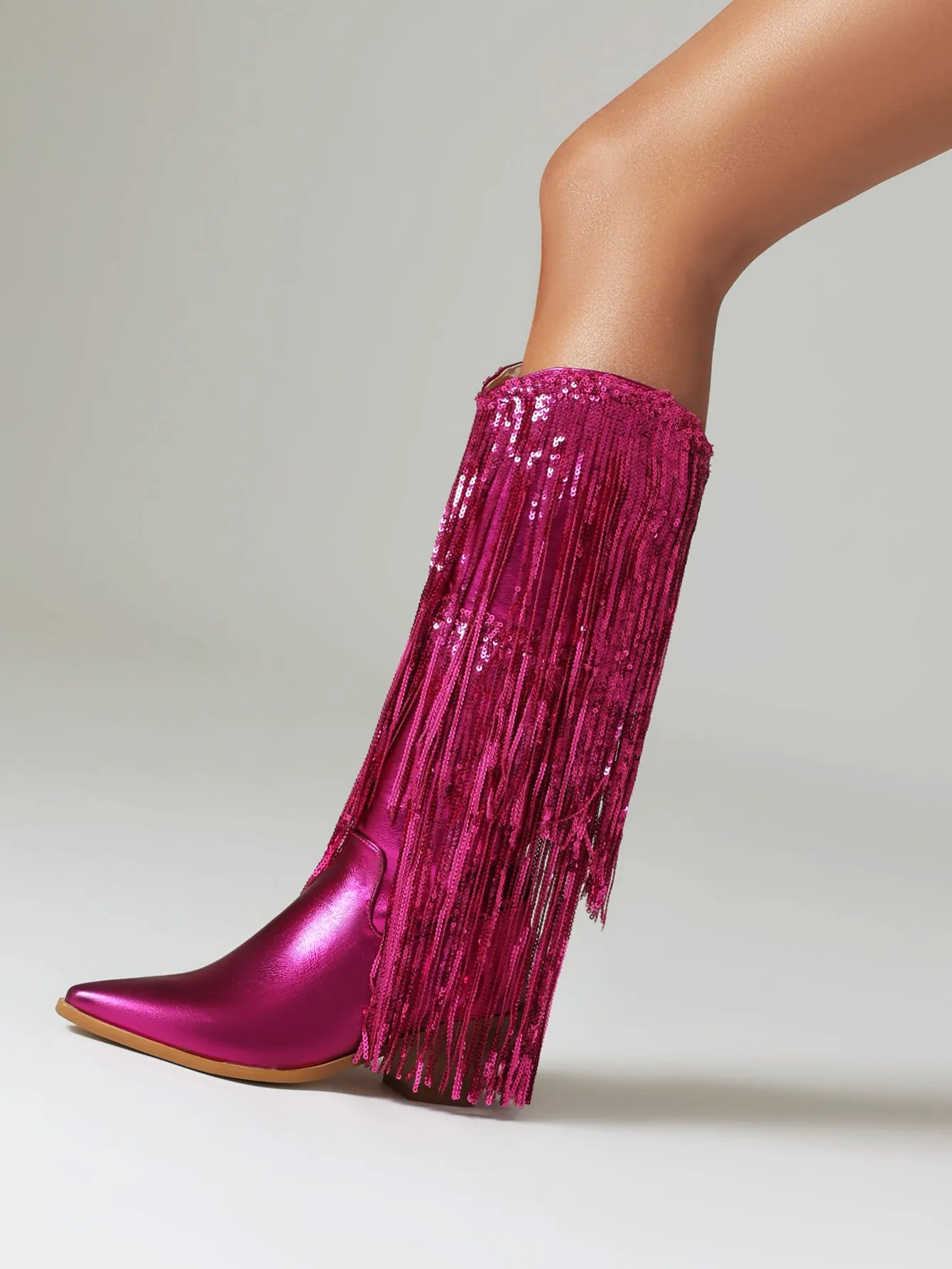 Scilla Shiny Tassels Boots