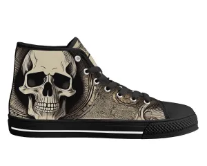 Sepia Scroll Skull High Tops