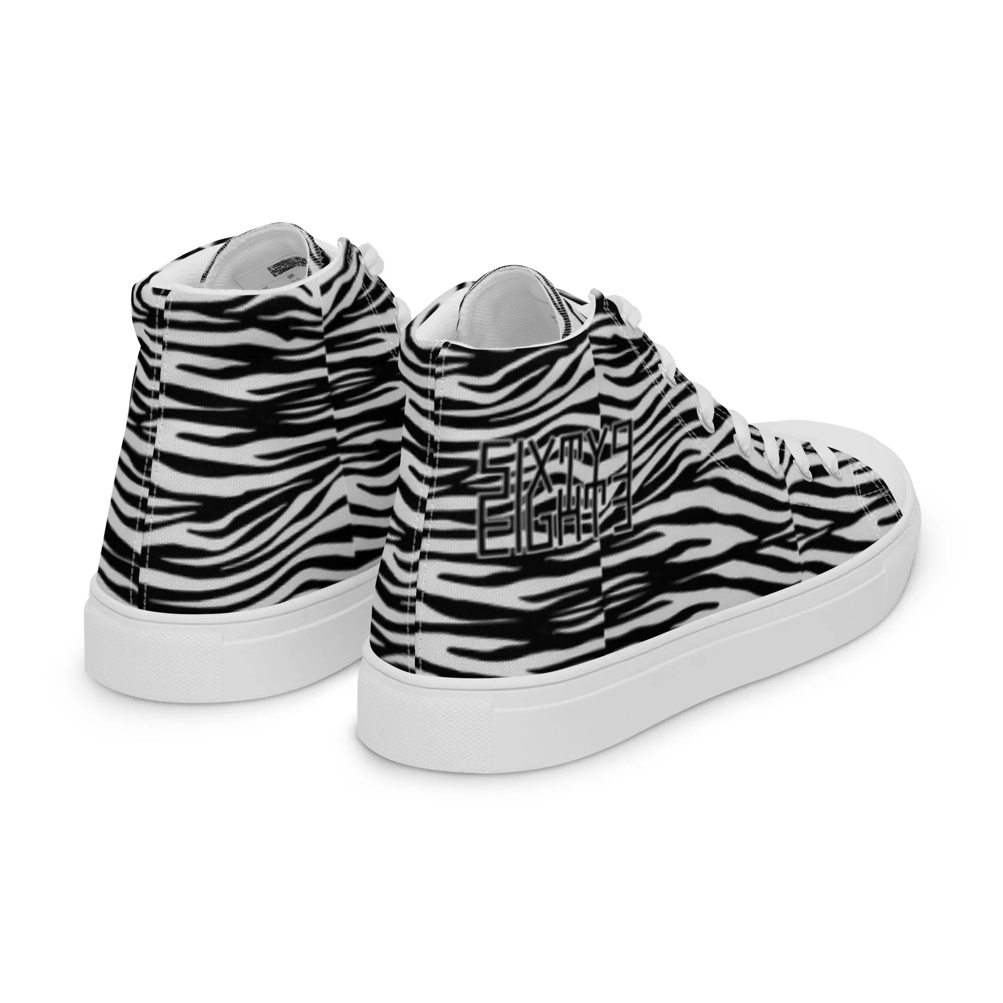 Sixty Eight 93 Logo Black & White OG Zebra Men's High Top Shoes