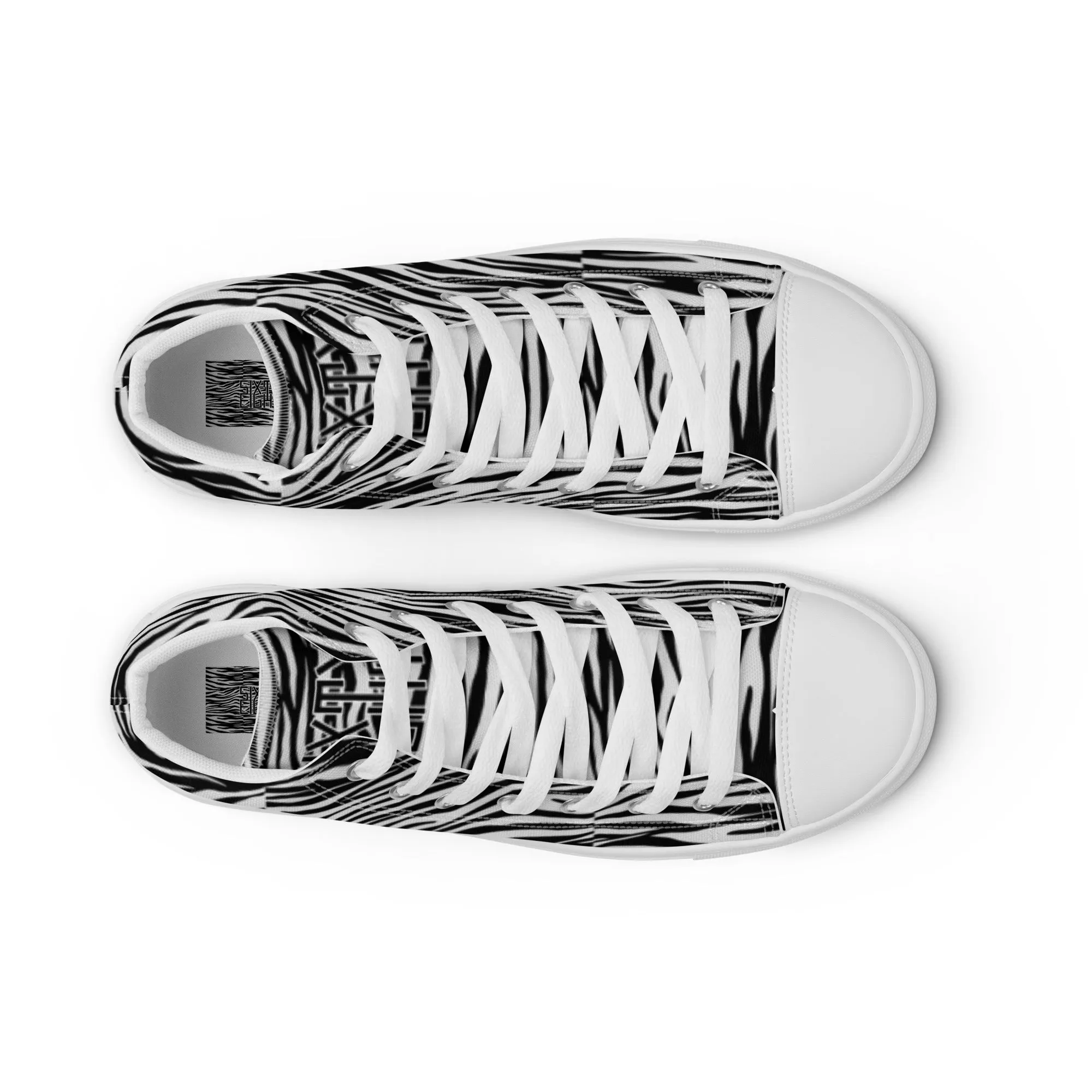 Sixty Eight 93 Logo Black & White OG Zebra Men's High Top Shoes
