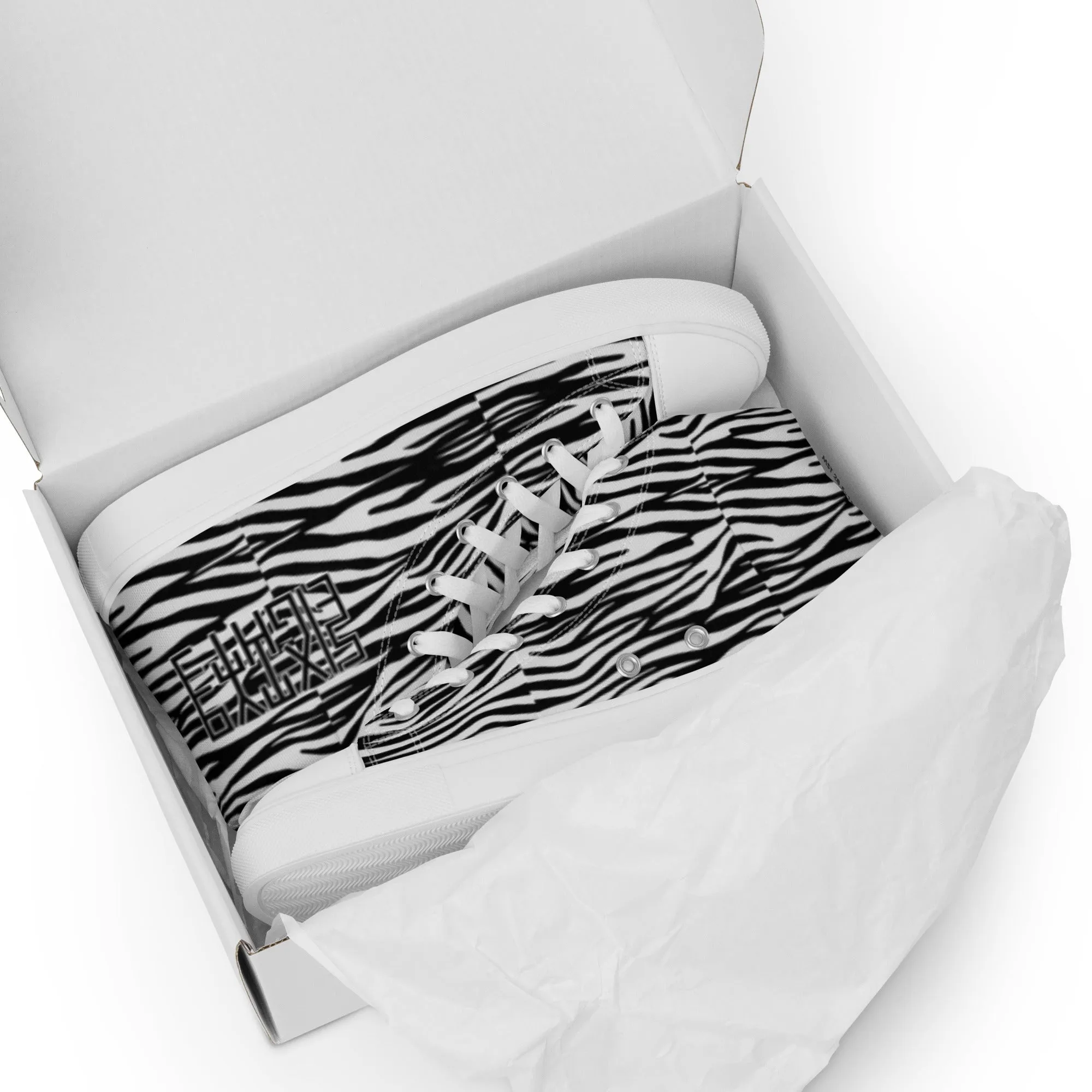 Sixty Eight 93 Logo Black & White OG Zebra Men's High Top Shoes