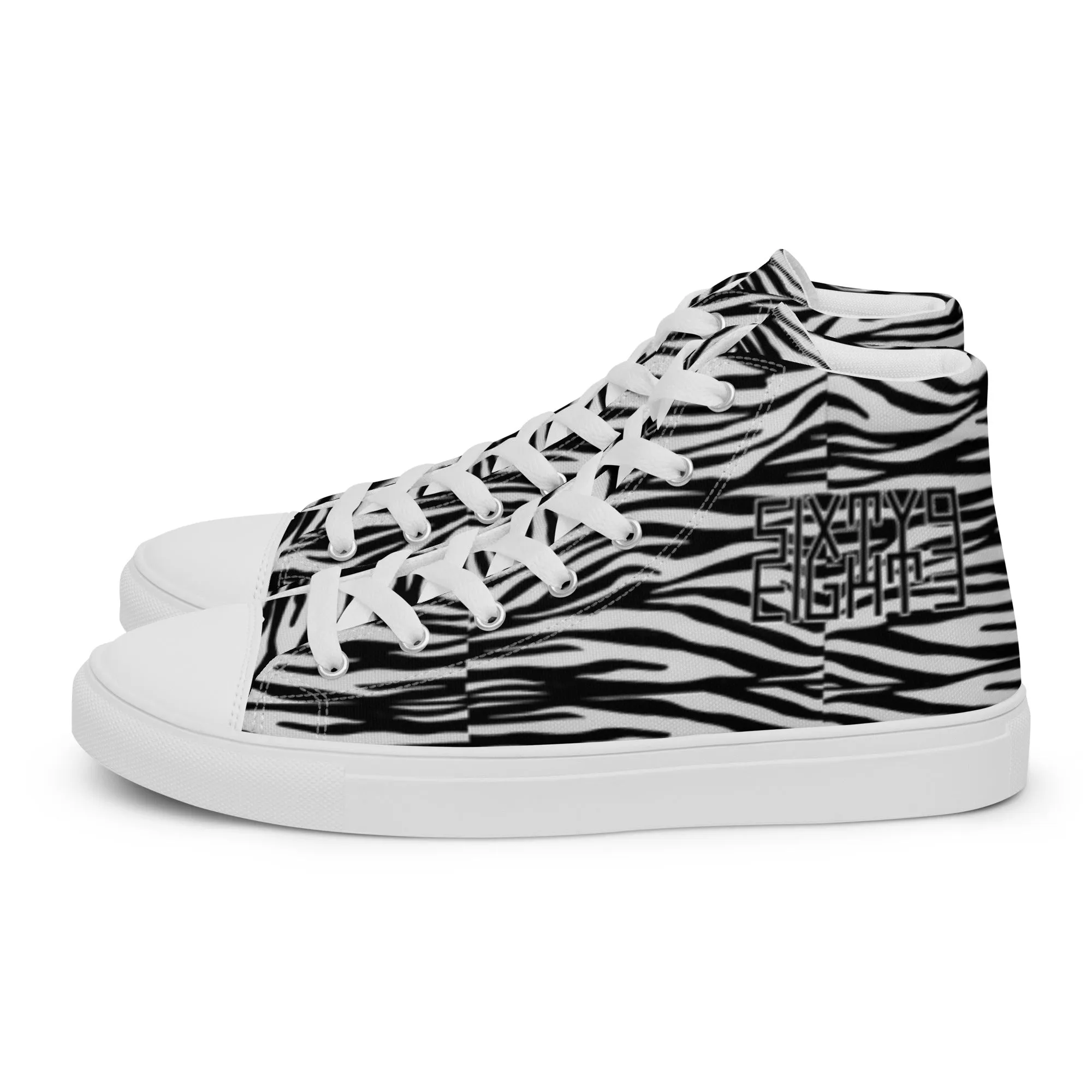 Sixty Eight 93 Logo Black & White OG Zebra Men's High Top Shoes