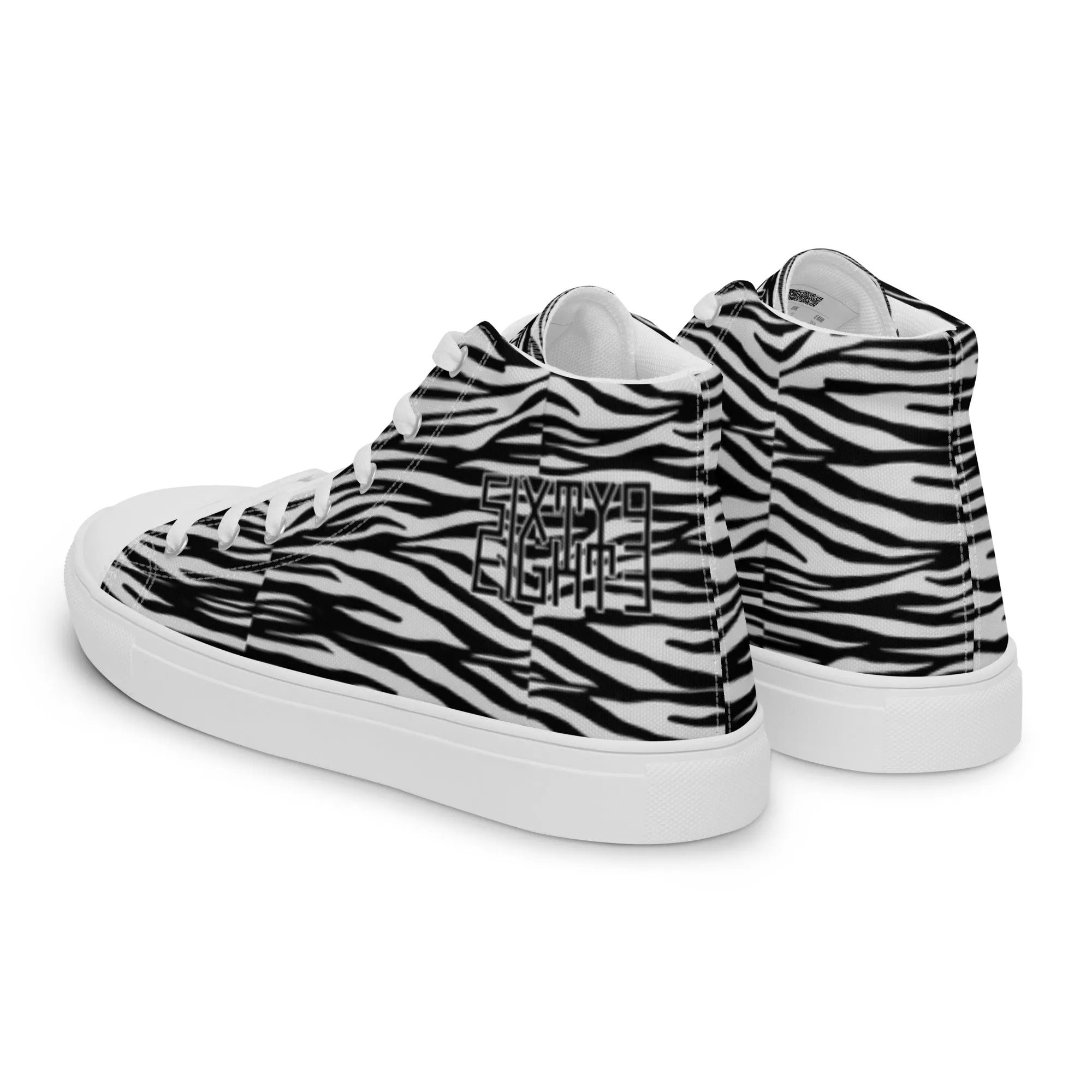 Sixty Eight 93 Logo Black & White OG Zebra Men's High Top Shoes