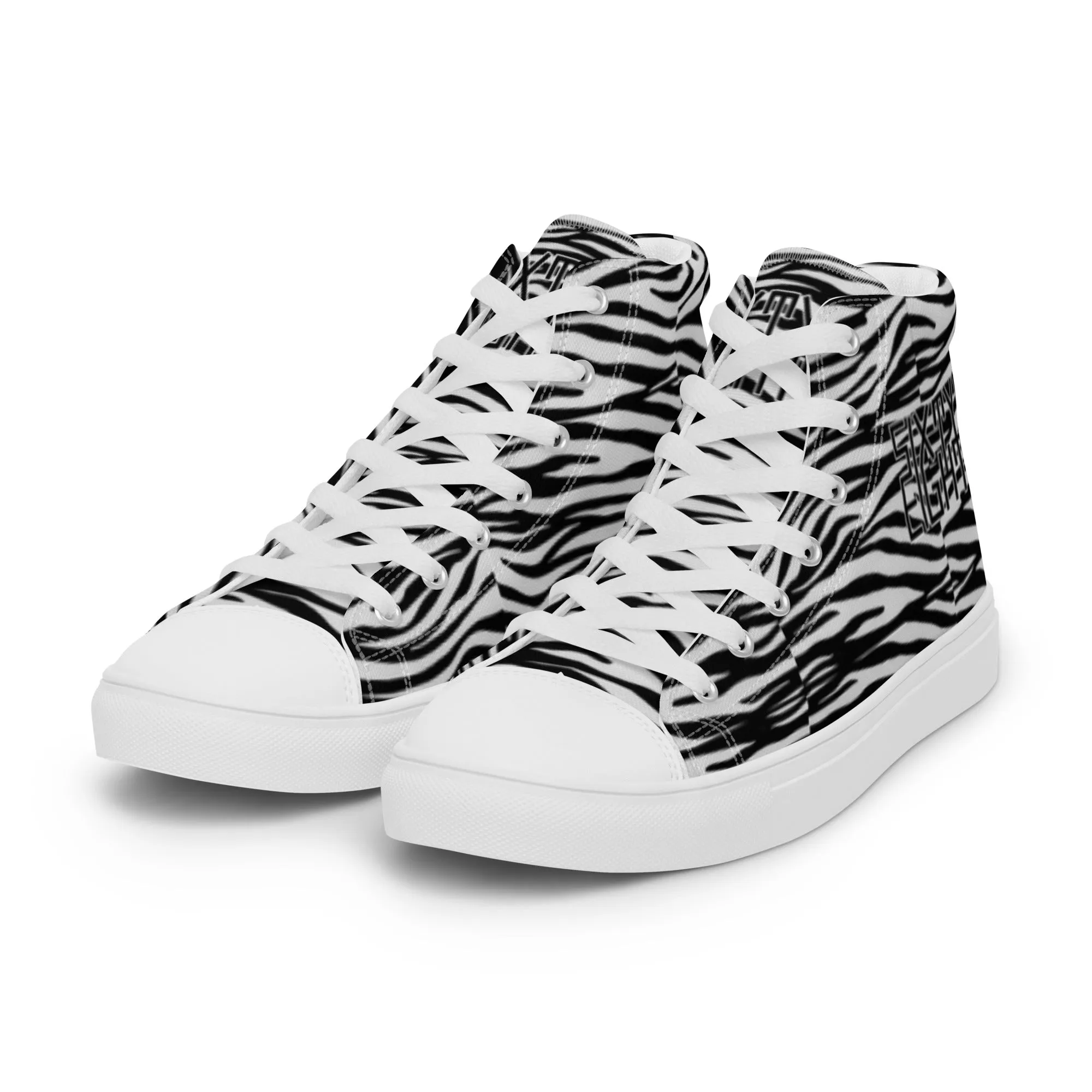 Sixty Eight 93 Logo Black & White OG Zebra Men's High Top Shoes