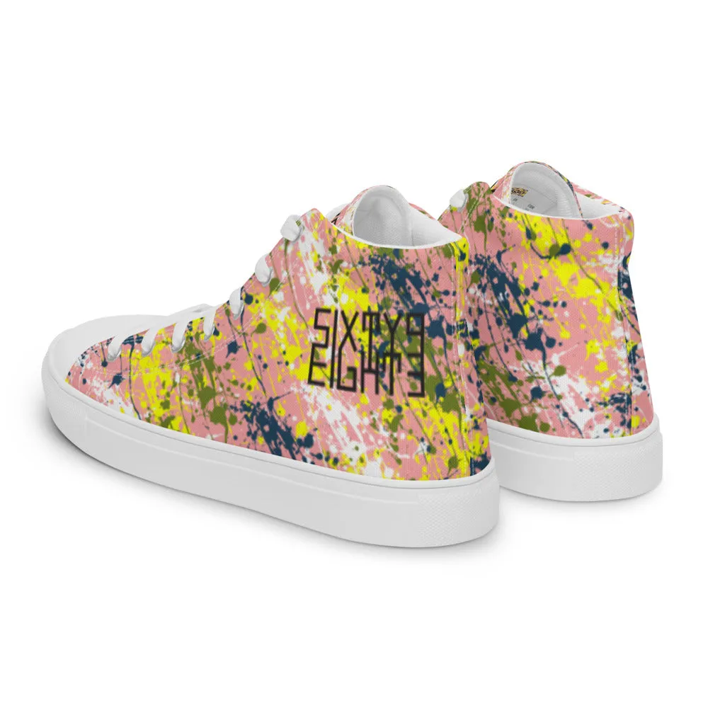 Sixty Eight 93 Logo Black Drip #15 Women's High Top Shoes