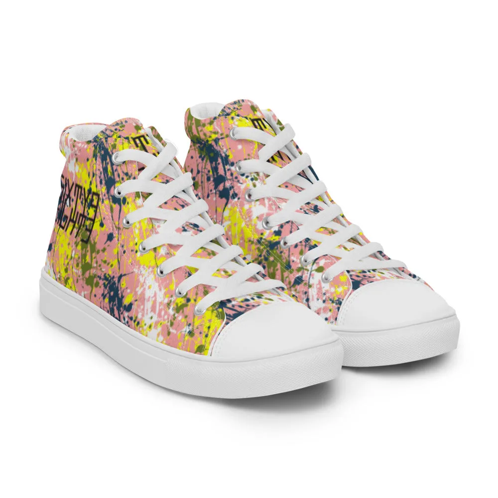 Sixty Eight 93 Logo Black Drip #15 Women's High Top Shoes