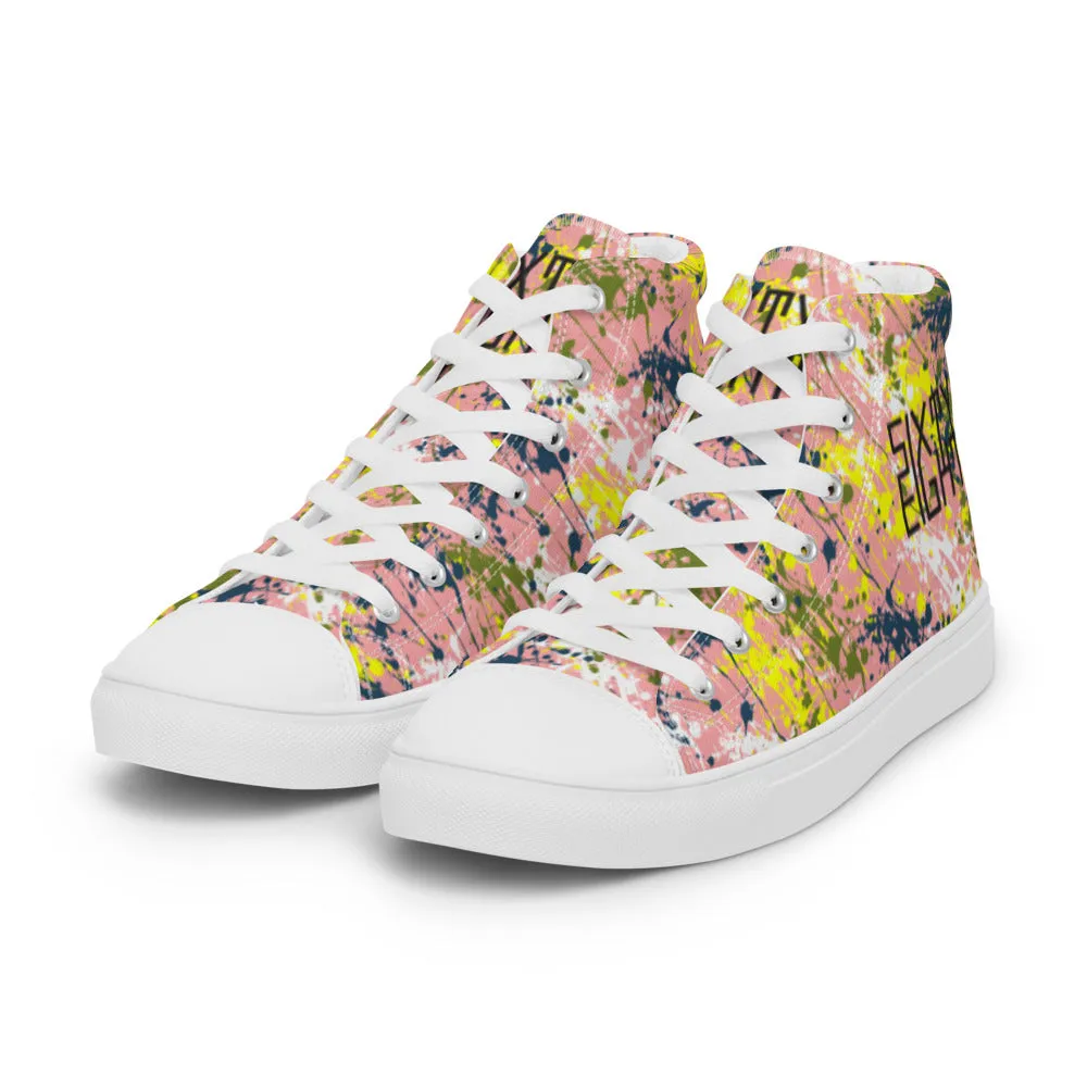 Sixty Eight 93 Logo Black Drip #15 Women's High Top Shoes