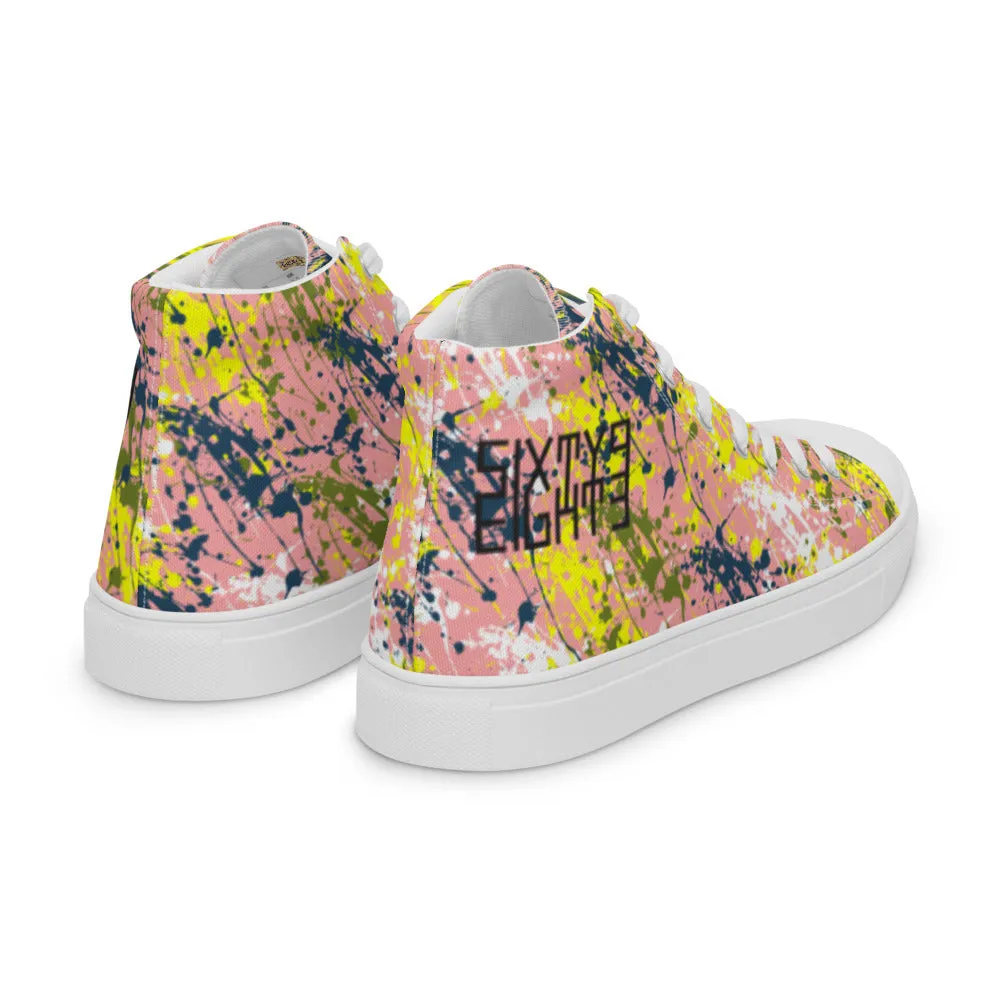 Sixty Eight 93 Logo Black Drip #15 Women's High Top Shoes