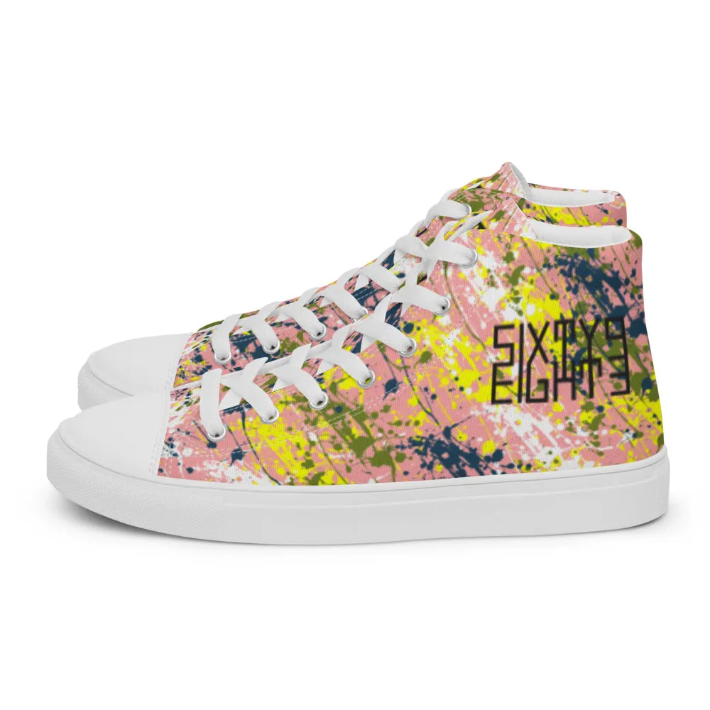 Sixty Eight 93 Logo Black Drip #15 Women's High Top Shoes