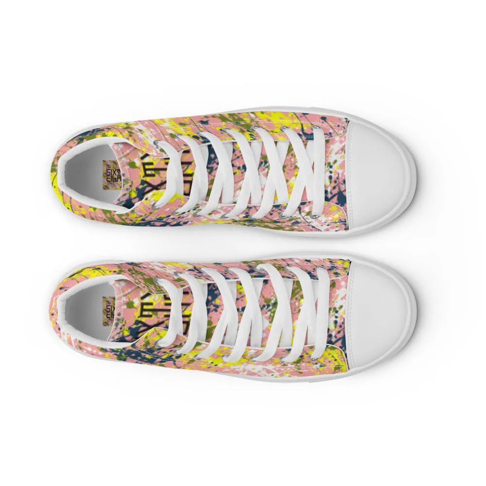 Sixty Eight 93 Logo Black Drip #15 Women's High Top Shoes