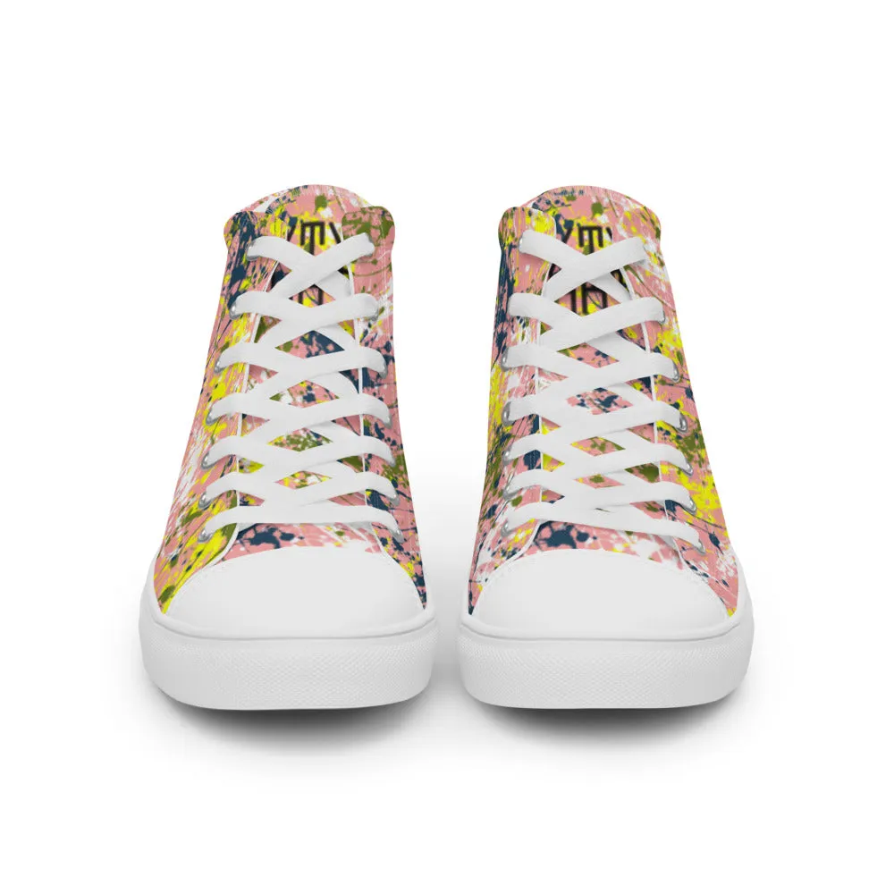 Sixty Eight 93 Logo Black Drip #15 Women's High Top Shoes