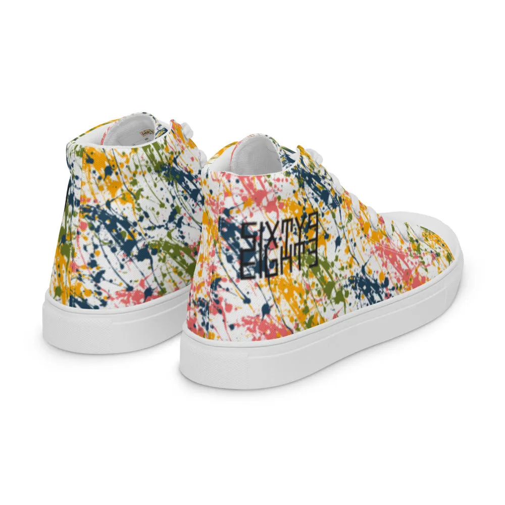 Sixty Eight 93 Logo Black Drip #17 Men's High Top Shoes