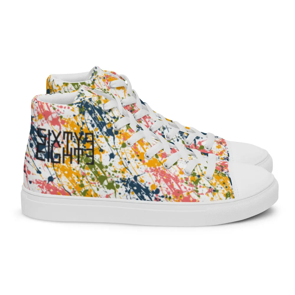 Sixty Eight 93 Logo Black Drip #17 Men's High Top Shoes