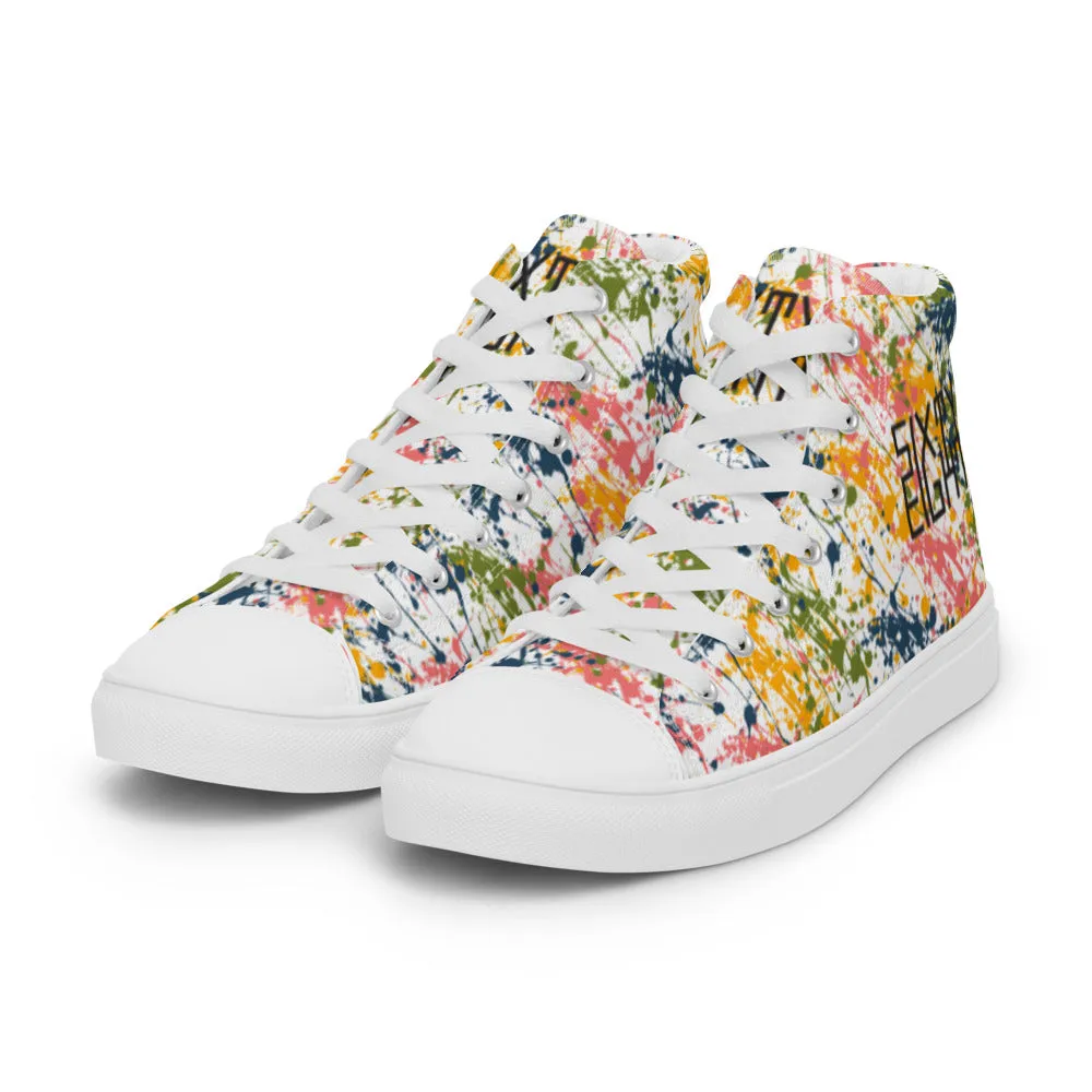 Sixty Eight 93 Logo Black Drip #17 Men's High Top Shoes