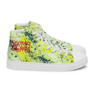 Sixty Eight 93 Logo Red Drip #16 Men's High Top Shoes