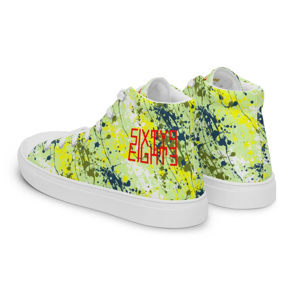 Sixty Eight 93 Logo Red Drip #16 Men's High Top Shoes