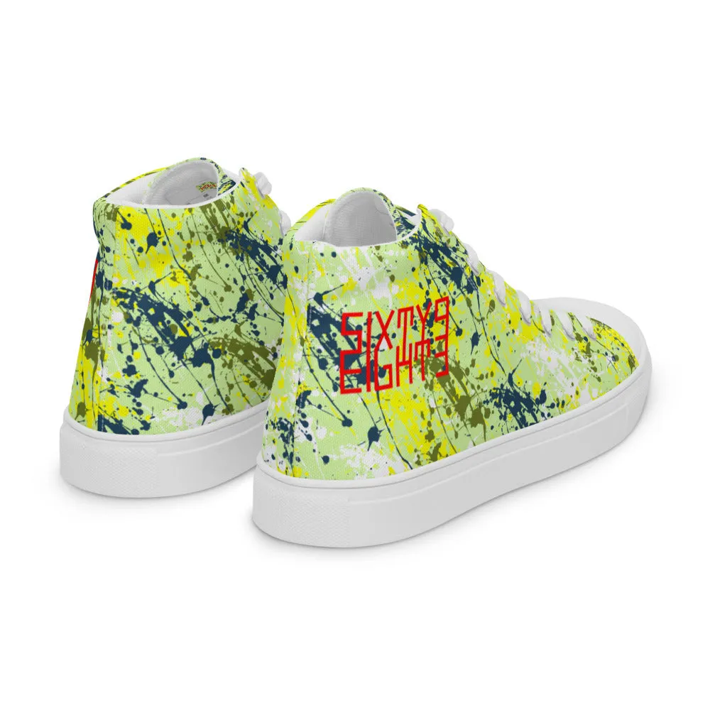 Sixty Eight 93 Logo Red Drip #16 Men's High Top Shoes