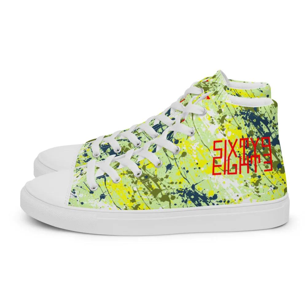 Sixty Eight 93 Logo Red Drip #16 Men's High Top Shoes