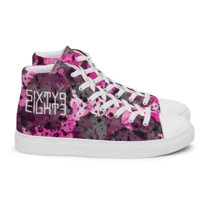 Sixty Eight 93 Logo White Dark Cherry Women's High Top Shoes