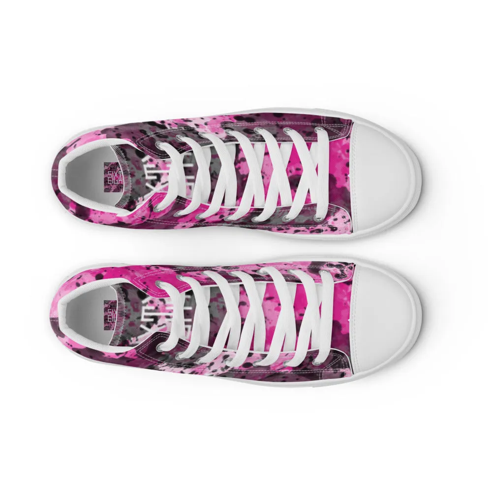 Sixty Eight 93 Logo White Dark Cherry Women's High Top Shoes