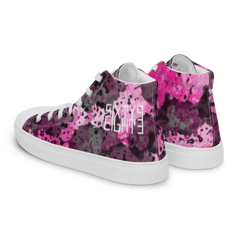 Sixty Eight 93 Logo White Dark Cherry Women's High Top Shoes