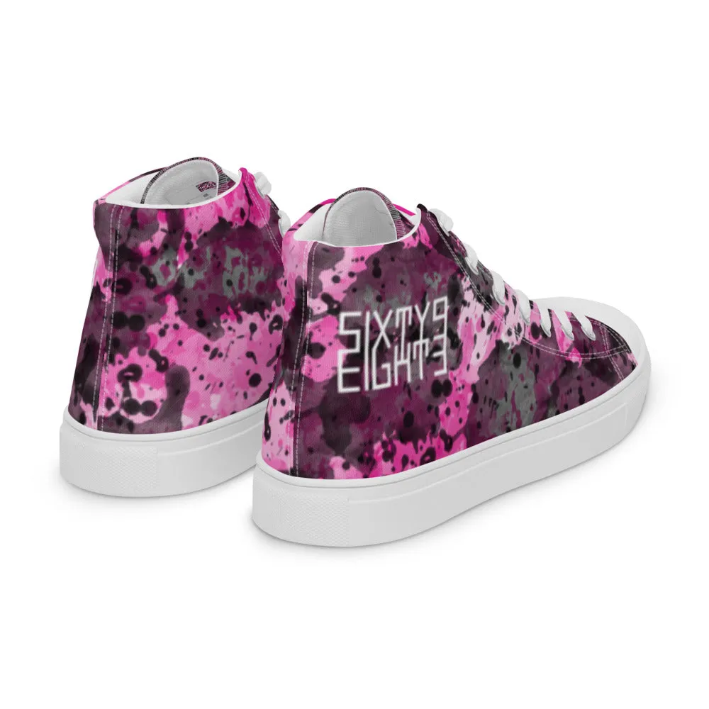 Sixty Eight 93 Logo White Dark Cherry Women's High Top Shoes