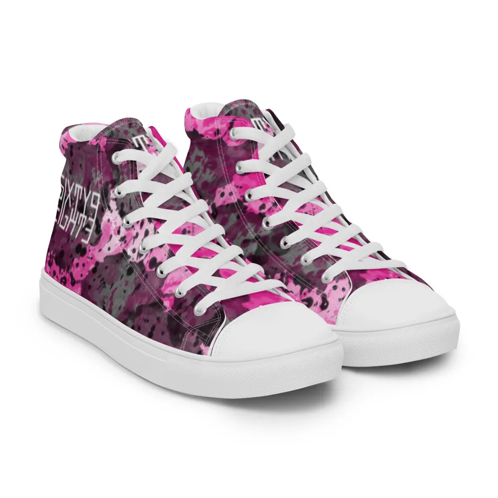 Sixty Eight 93 Logo White Dark Cherry Women's High Top Shoes
