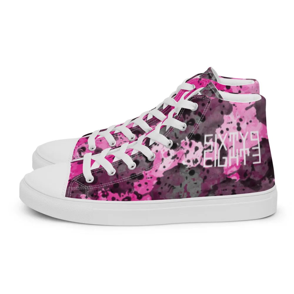 Sixty Eight 93 Logo White Dark Cherry Women's High Top Shoes