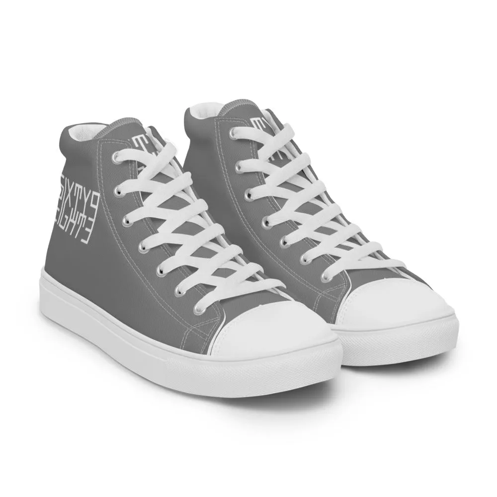 Sixty Eight 93 Logo White Grey Women's High Top Shoes