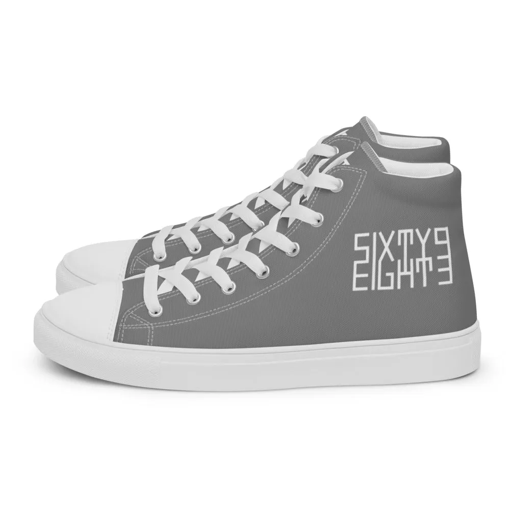 Sixty Eight 93 Logo White Grey Women's High Top Shoes