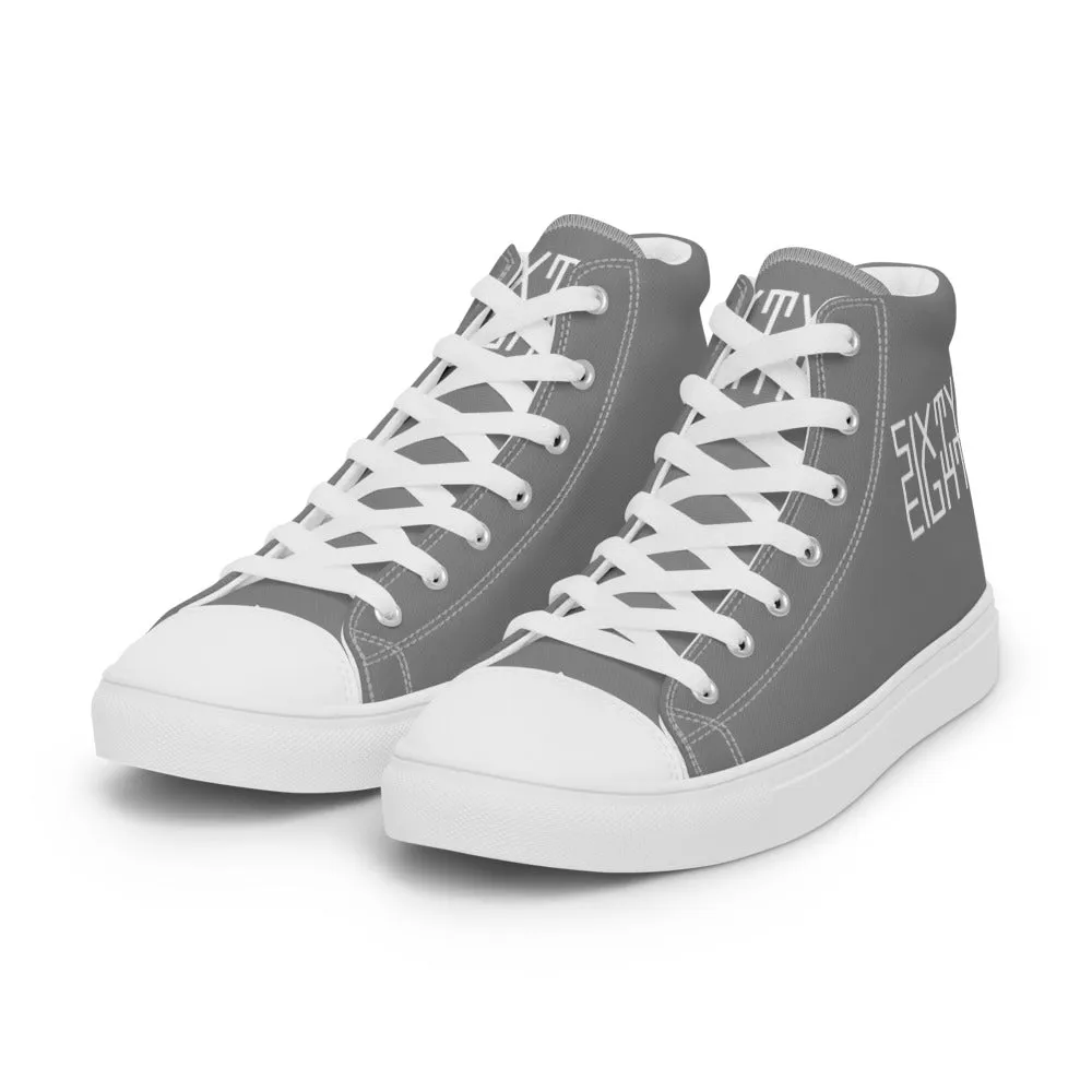 Sixty Eight 93 Logo White Grey Women's High Top Shoes