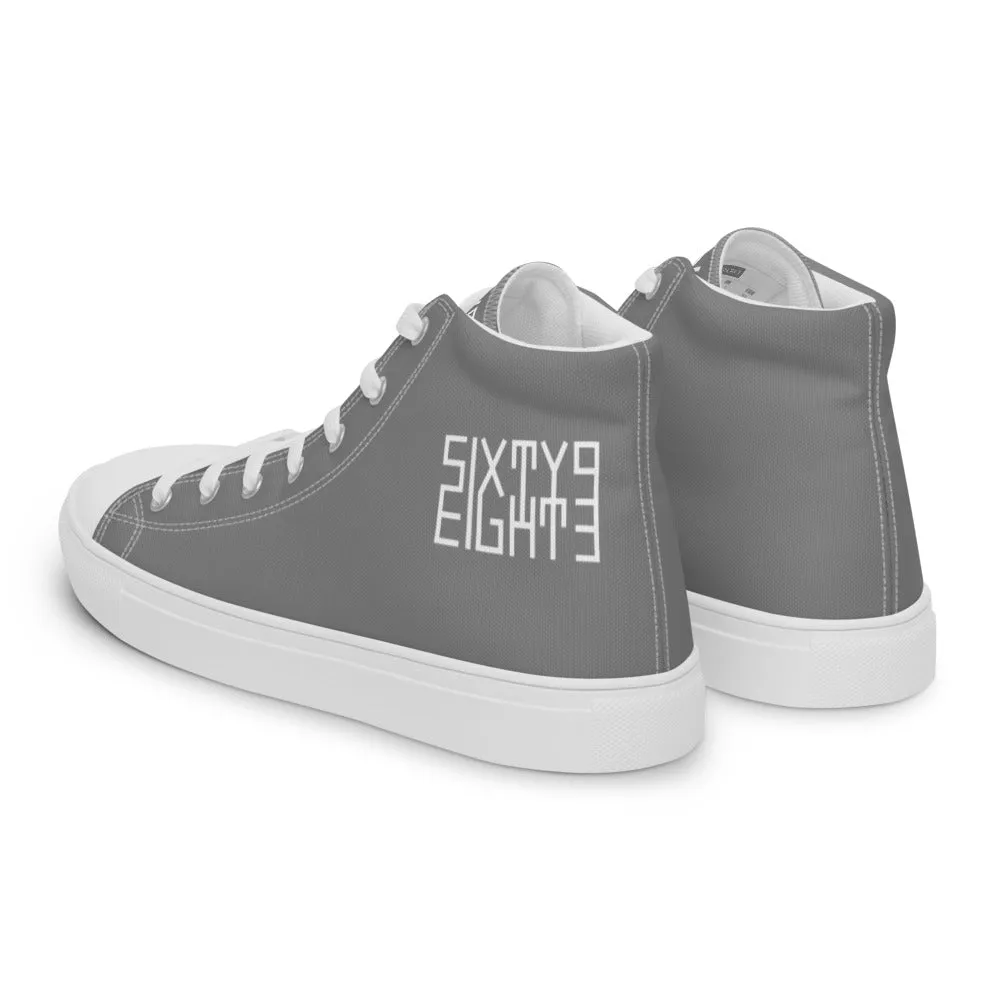 Sixty Eight 93 Logo White Grey Women's High Top Shoes