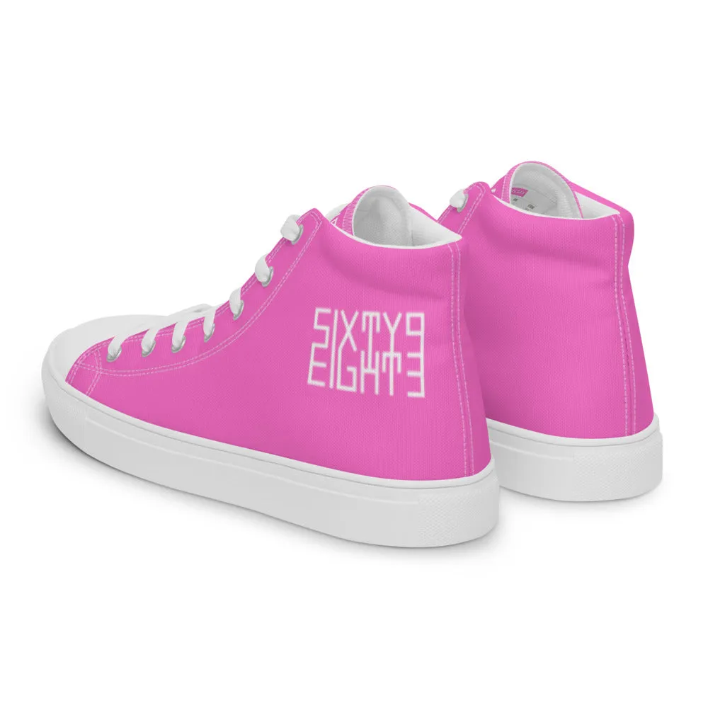 Sixty Eight 93 Logo White Pink Women's High Top Shoes