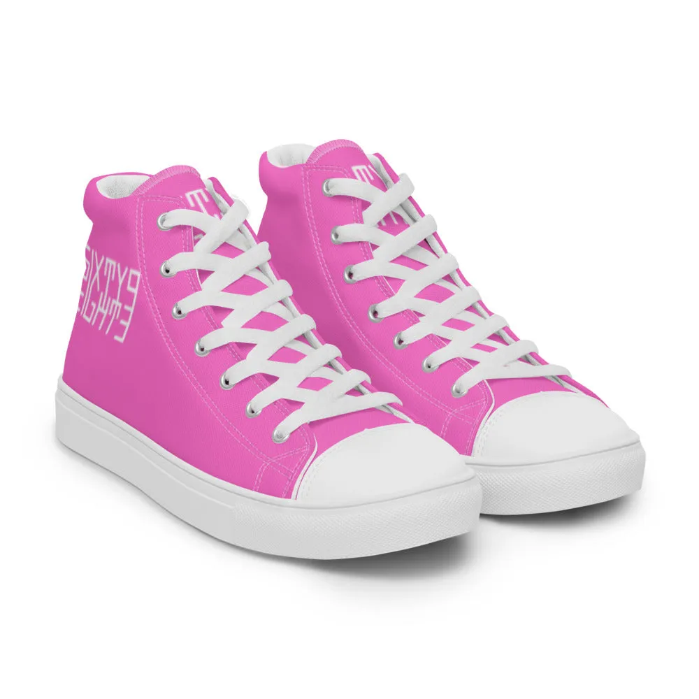 Sixty Eight 93 Logo White Pink Women's High Top Shoes