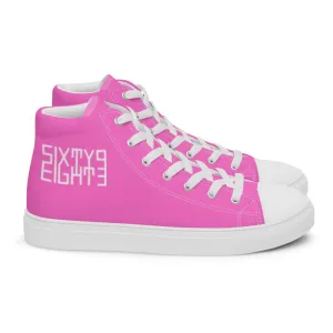 Sixty Eight 93 Logo White Pink Women's High Top Shoes