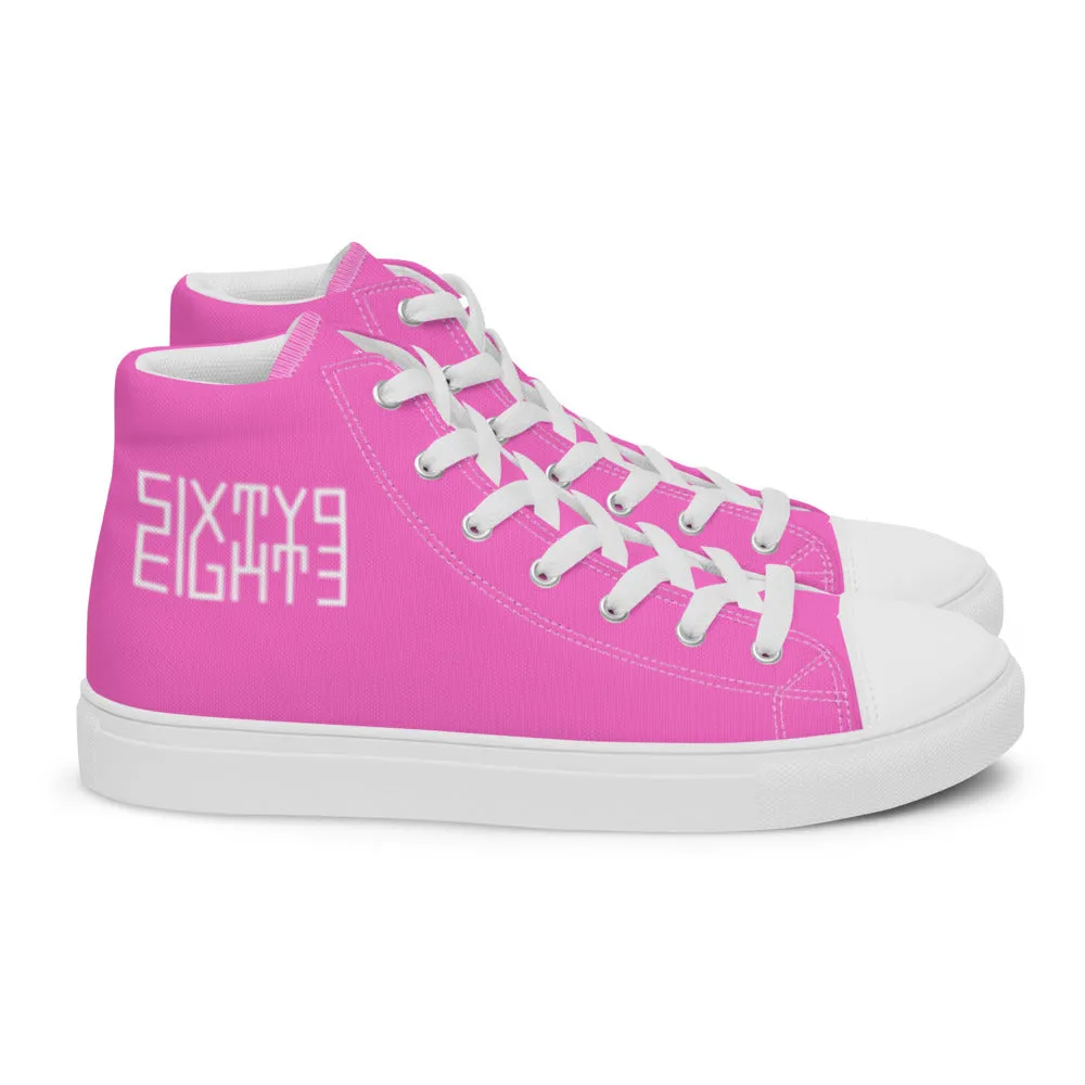 Sixty Eight 93 Logo White Pink Women's High Top Shoes