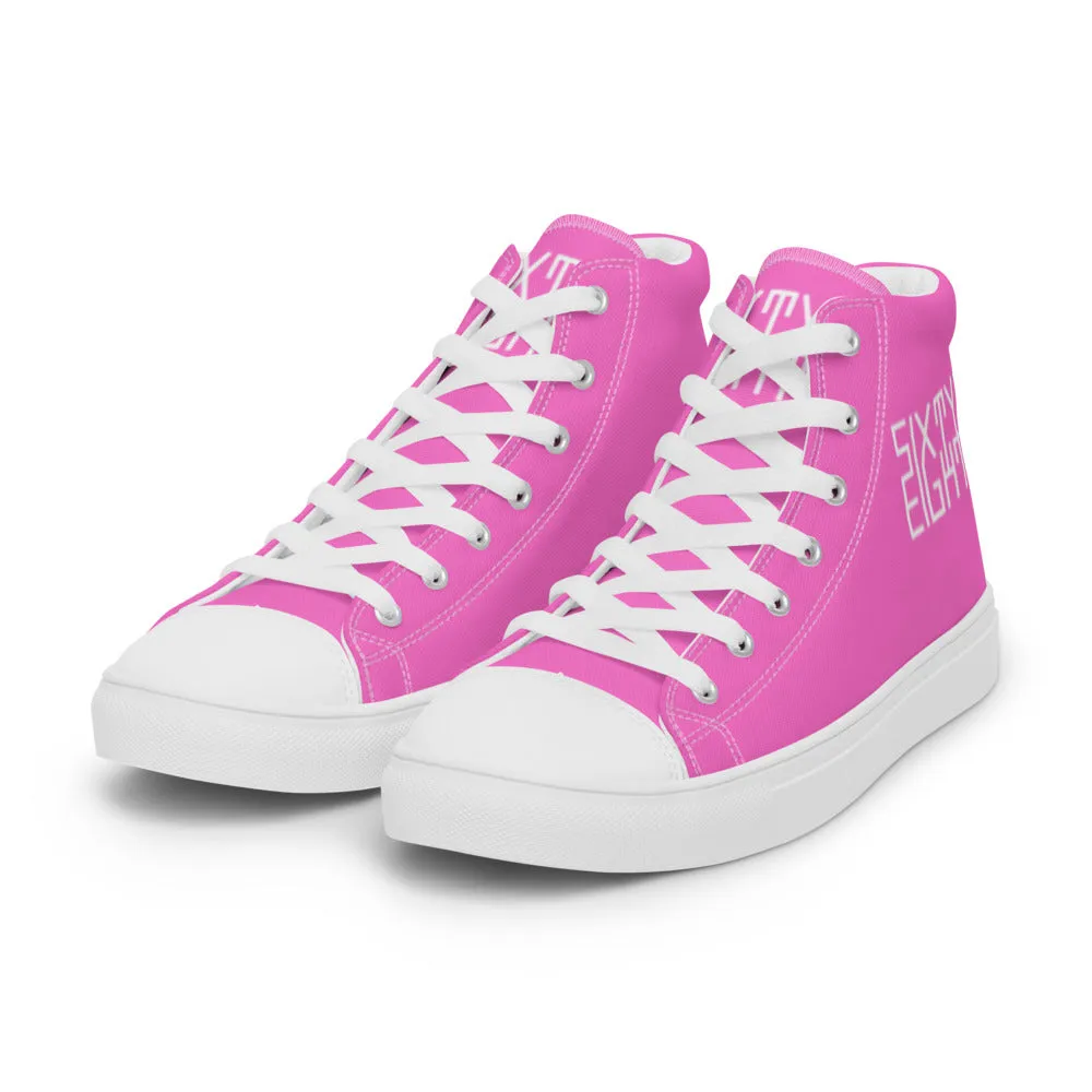Sixty Eight 93 Logo White Pink Women's High Top Shoes