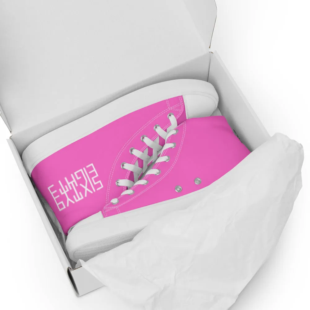 Sixty Eight 93 Logo White Pink Women's High Top Shoes