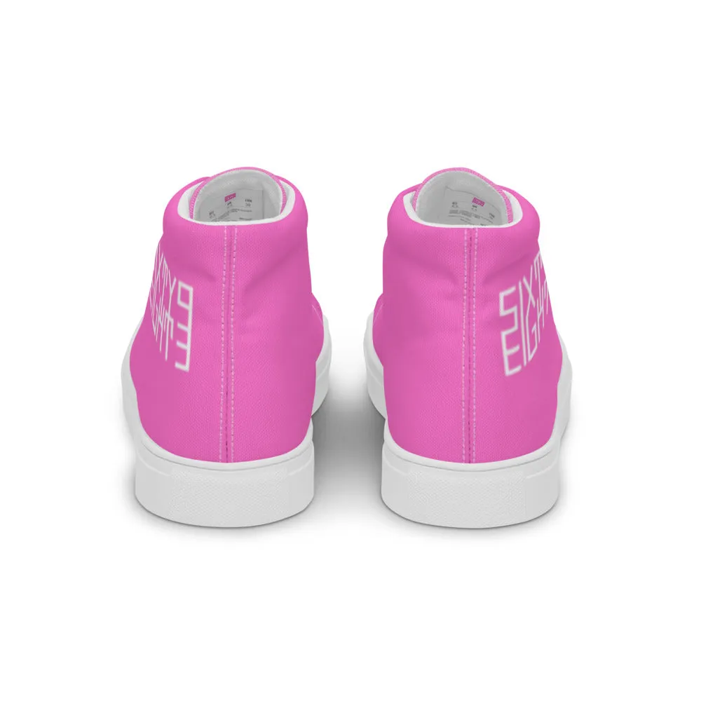 Sixty Eight 93 Logo White Pink Women's High Top Shoes