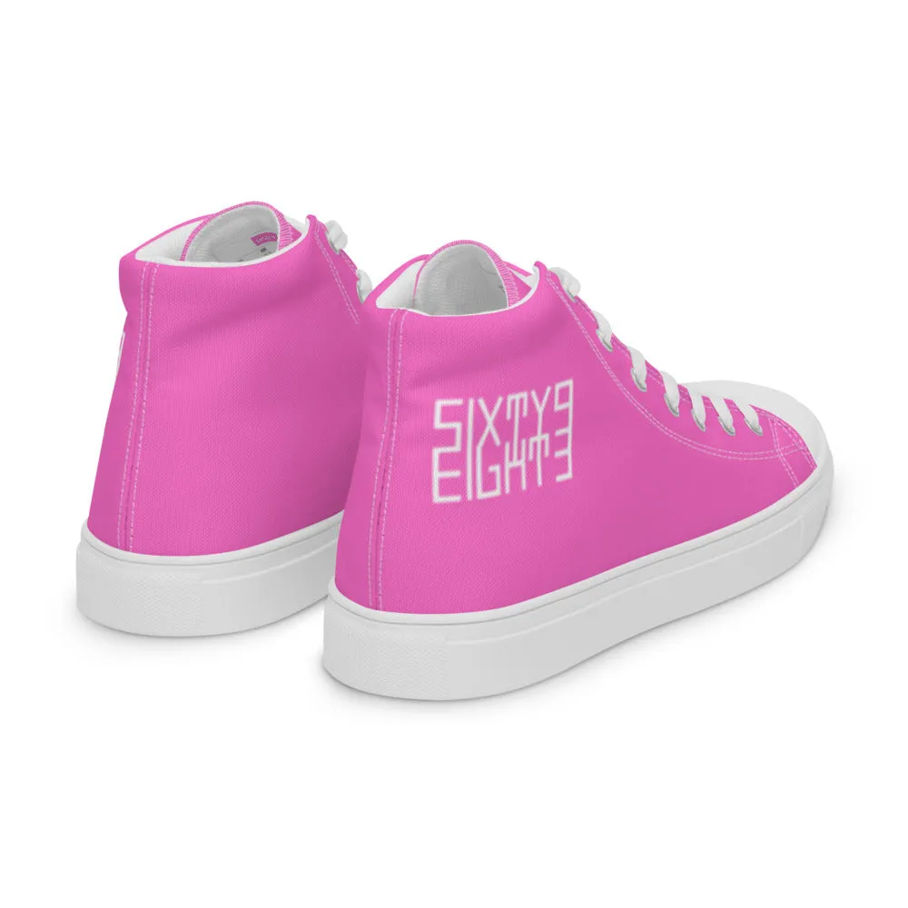 Sixty Eight 93 Logo White Pink Women's High Top Shoes