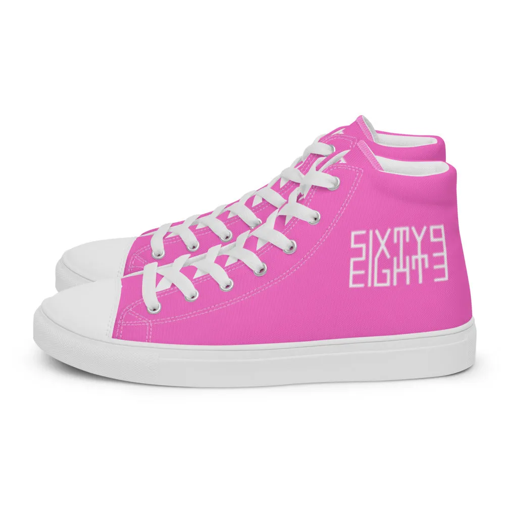 Sixty Eight 93 Logo White Pink Women's High Top Shoes