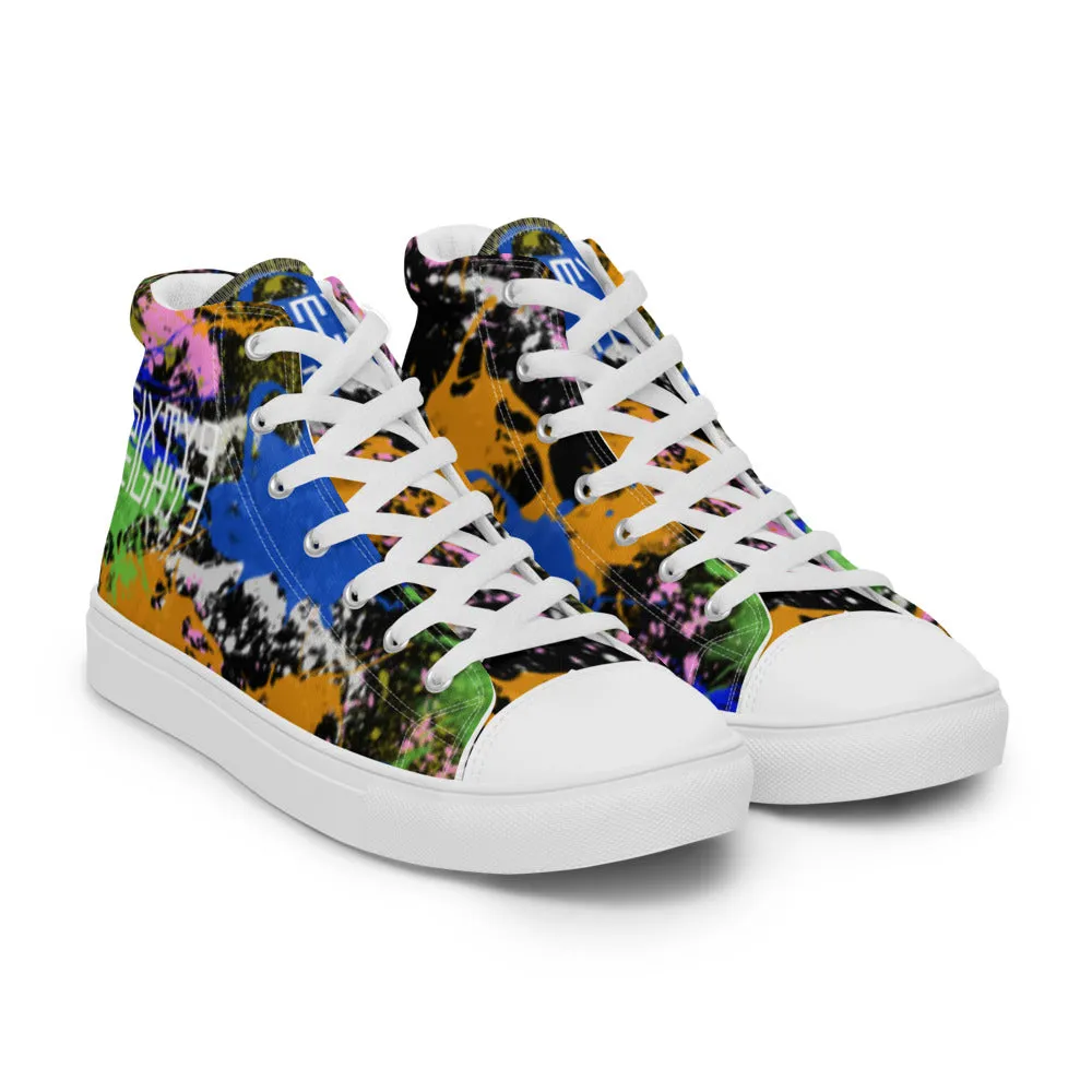 Sixty Eight 93 Logo White Splatter #2 Women's High Top Shoes