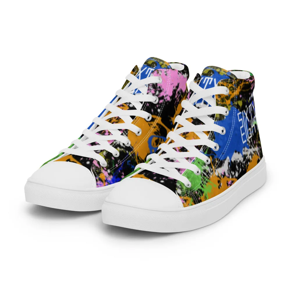 Sixty Eight 93 Logo White Splatter #2 Women's High Top Shoes