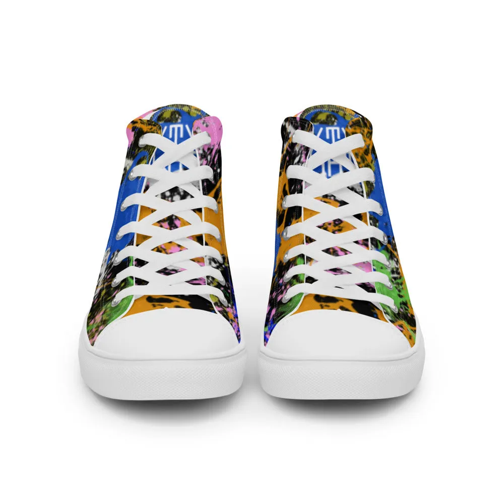 Sixty Eight 93 Logo White Splatter #2 Women's High Top Shoes