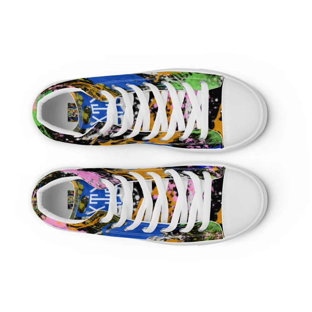 Sixty Eight 93 Logo White Splatter #2 Women's High Top Shoes
