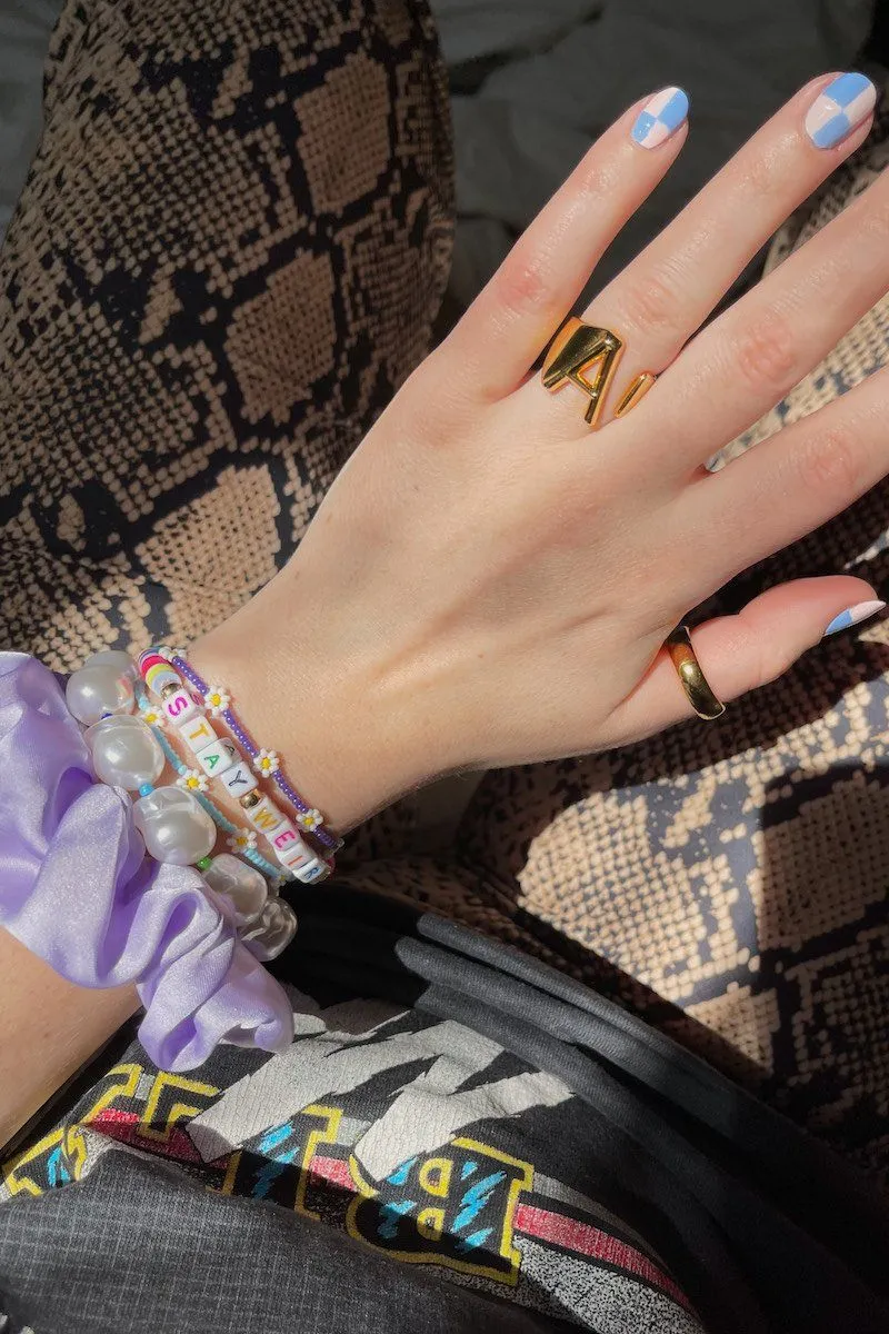 Stay Weird Colorful Inspirational Beaded Bracelet