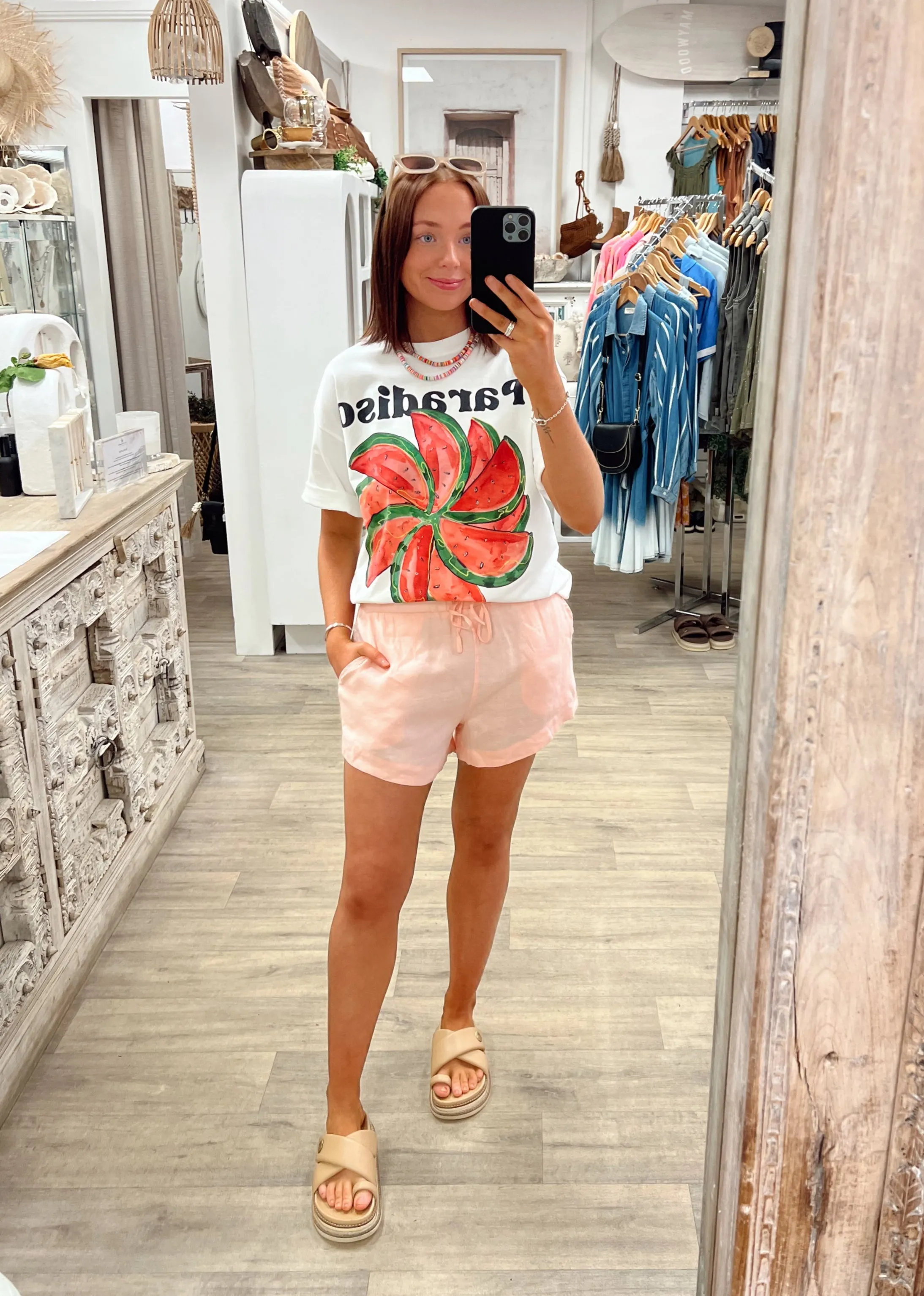 Sunday Linen Shorts - Pink